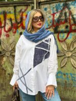 شومیز سفید تیته